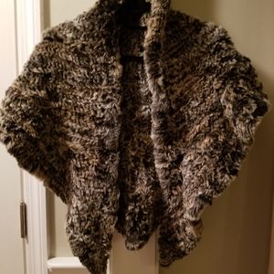 MEMAR GENUINE RABBIT FUR SHAWL ITALY